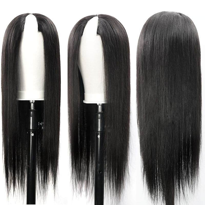 Straight V Part Wig Upgrade U Part Human Hair Wig Beginner Friendly