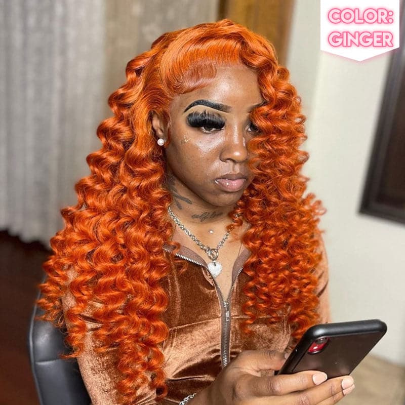 Wand Curl 180% Density Loose Deep13x4 HD Lace Human Hair Wig Natural Hairline