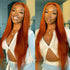 Ginger Orange Hair 13x4 Lace Front Wigs Straight Colored Human Hair Wigs For Black Women