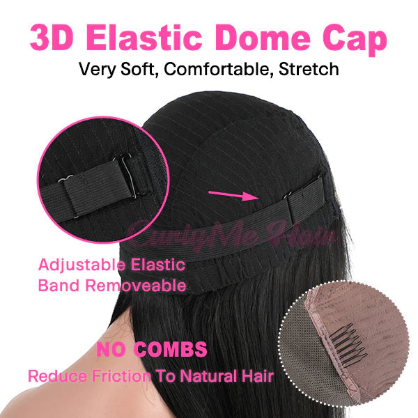 Glueless Wear And Go Wigs - Straight Lace Closure Human Hair Wigs-180% Density