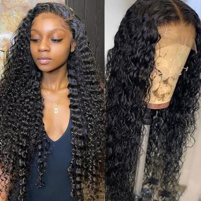 Kinky Curly 5x5 HD Transparent Lace Closure Wig Pre Plucked Natural Hairline Human Hair Wig