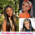 Long Straight Hair Headband Wigs Human Hair Glueless Wigs 180% Density Natural Black