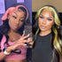 Highlights Skunk Stripe Green Pink Body Wave 13x4 HD Lace Human Hair Transparent Lace Wigs