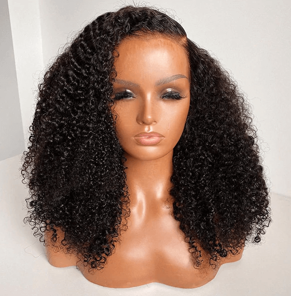 Kinky Curly 360 HD Lace Frontal Wig Pre Plucked 100% Virgin Real Human Hair Wigs