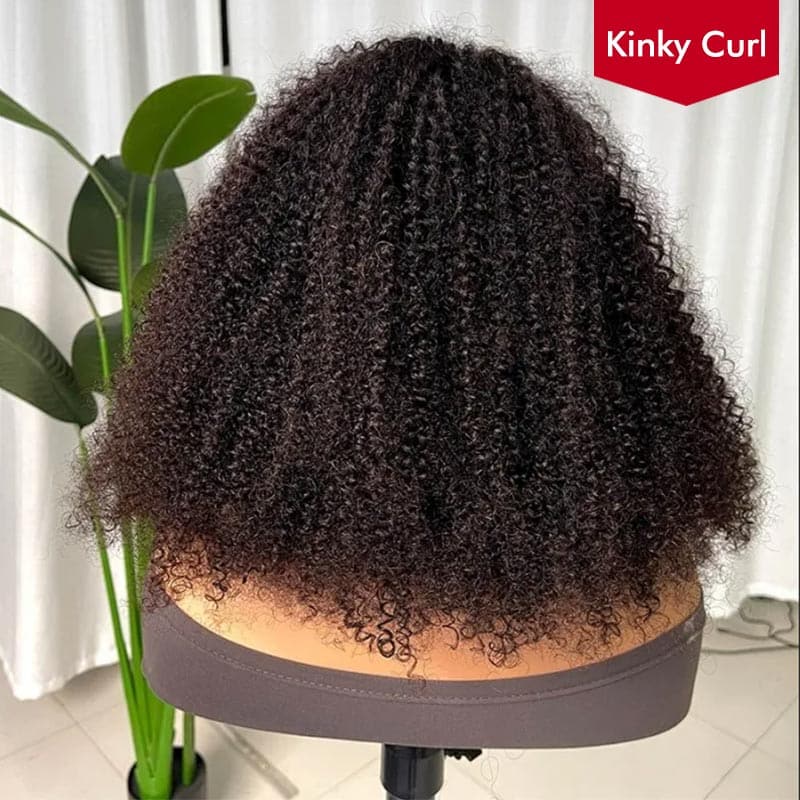 Kinky Curly 360 HD Lace Frontal Wig Pre Plucked 100% Virgin Real Human Hair Wigs