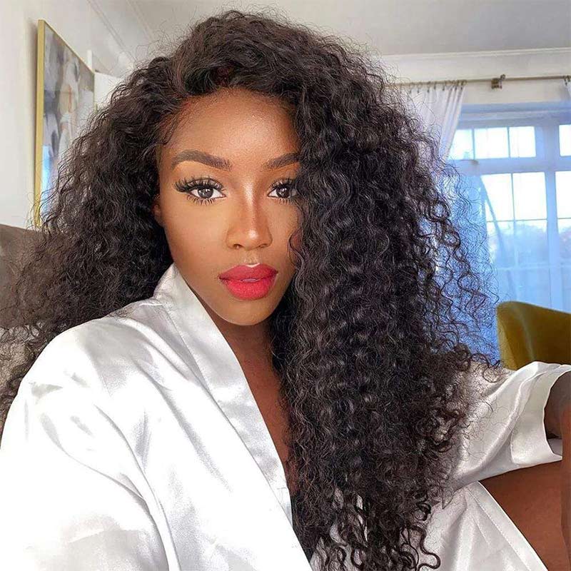 Skin Melt HD Lace Wigs Jerry Curly Hair 13x6 Lace Front Human Hair Wigs For Women