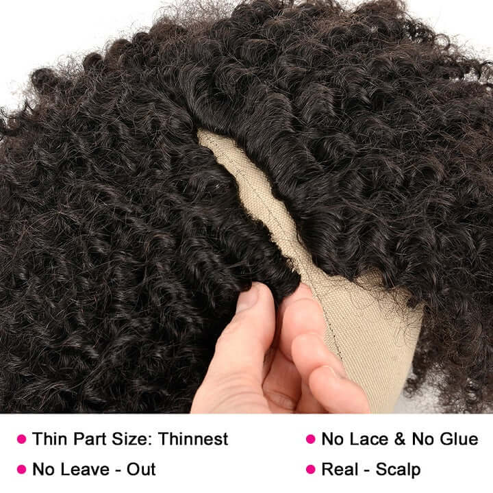V Part Kinky Curl Wig Upgrade U Part Human Hair Wig Beginner Friendly