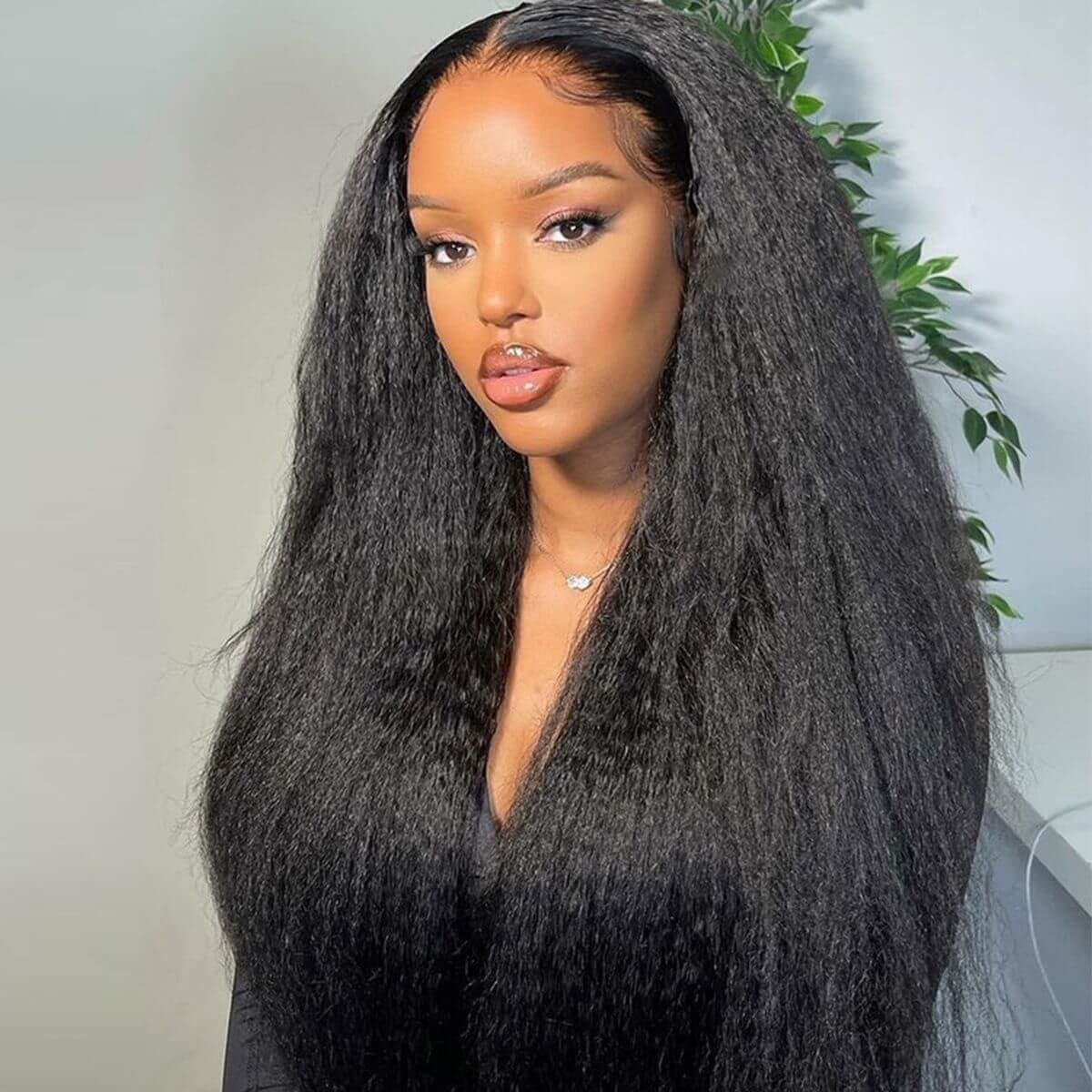 Kinky Straight 13x4 Lace Front Wigs Human Hair Pre-plucked HD Lace