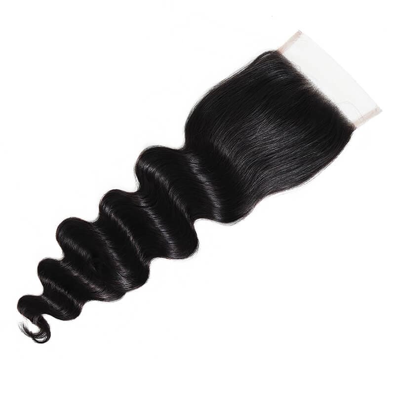 Unprocessed Remy Hair Loose Deep Wave 4X4 Lace Closure 8-20 Inch