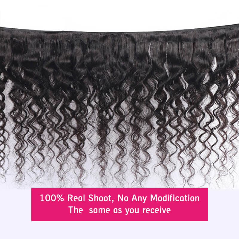 Loose Deep Wave Hair 3 Bundles with 4x4 Lace Closure Brazilian Virgin Human Hair Weft