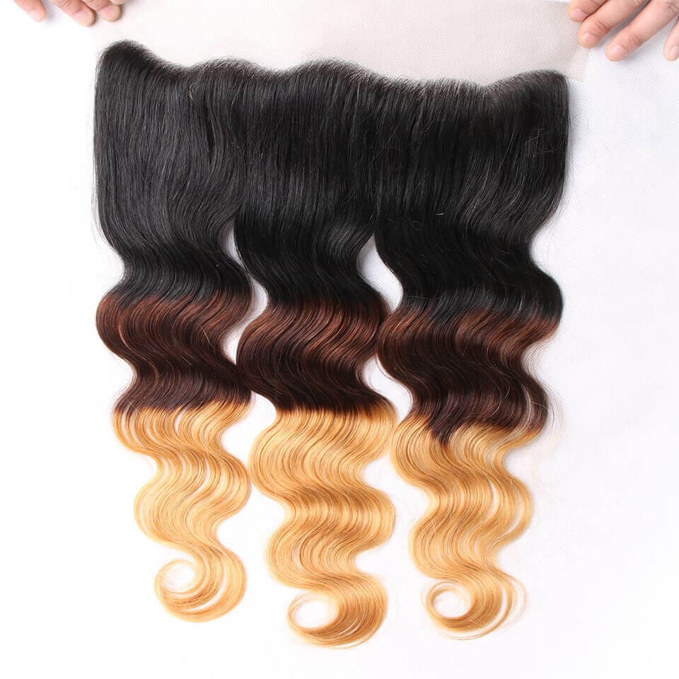 1B/4/27 Lace Frontal Brazilian Body Wave13x4 Pre Plucked With Baby Hair