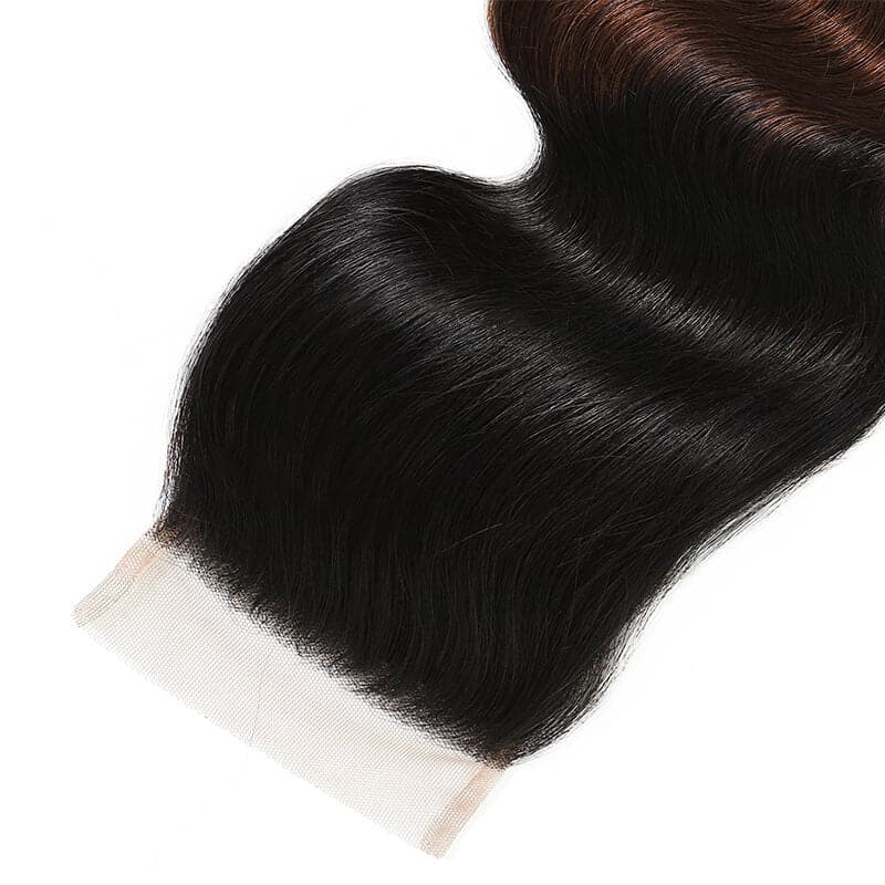 1B/4/27 Body Lace Closure 100% Human Virgin Hair Ombre Hair