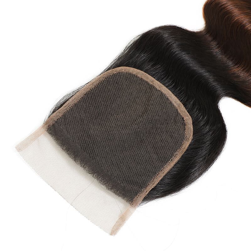 1B/4/27 Body Lace Closure 100% Human Virgin Hair Ombre Hair