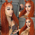 Orange Ginger Color Water Wave 13x4 HD Human Hair Lace Wigs With Pre-Plucked Baby Hair