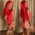 Red Color 13x4 HD Lace Front Wig Straight Virgin Human Hair Wigs
