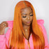 Ginger Orange Hair 13x4 Lace Front Wigs Straight Colored Human Hair Wigs For Black Women