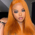 Ginger Orange Hair 13x4 Lace Front Wigs Straight Colored Human Hair Wigs For Black Women