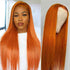 Ginger Orange Hair 13x4 Lace Front Wigs Straight Colored Human Hair Wigs For Black Women