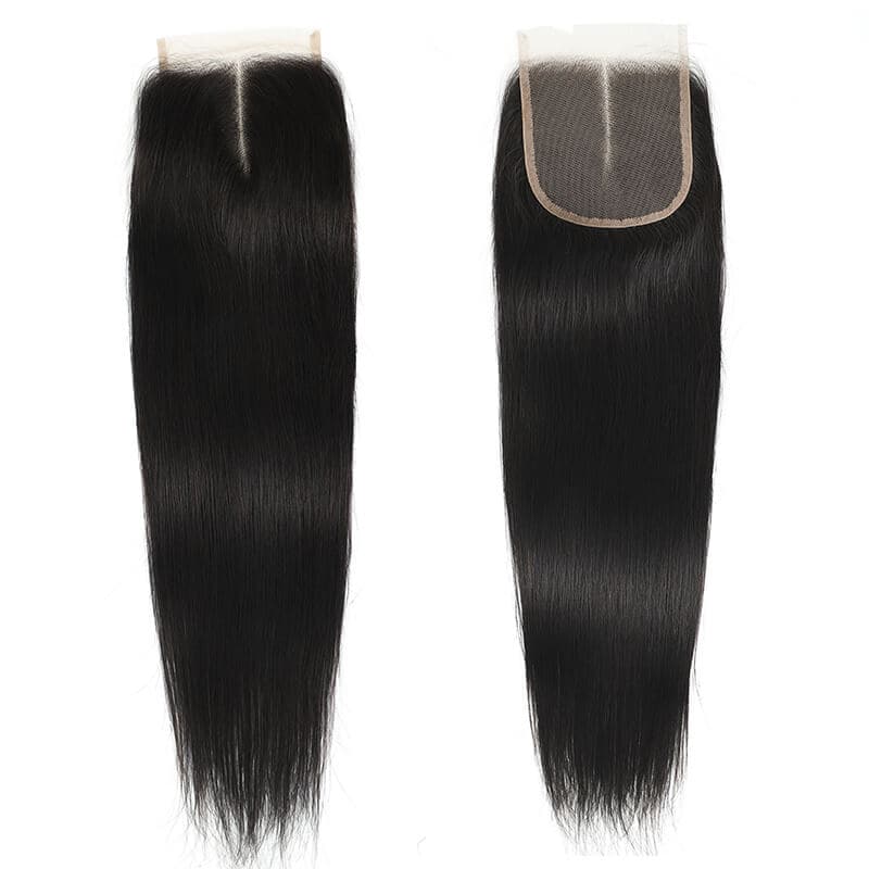 Straight 4x4 Lace Closure Natural Color Non Remy Straight Frontal Closure Free Part
