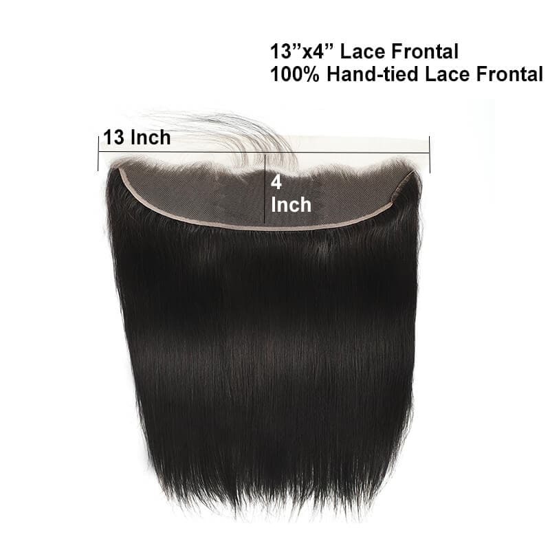 Straight Human Hair 13x4 Lace Closure Frontal Swiss Lace 100% Natural Hairline