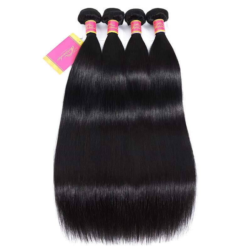 Unprocessed Straight Human Hair 4 Bundles Brazilian Virgin Long Straight Hair Weft