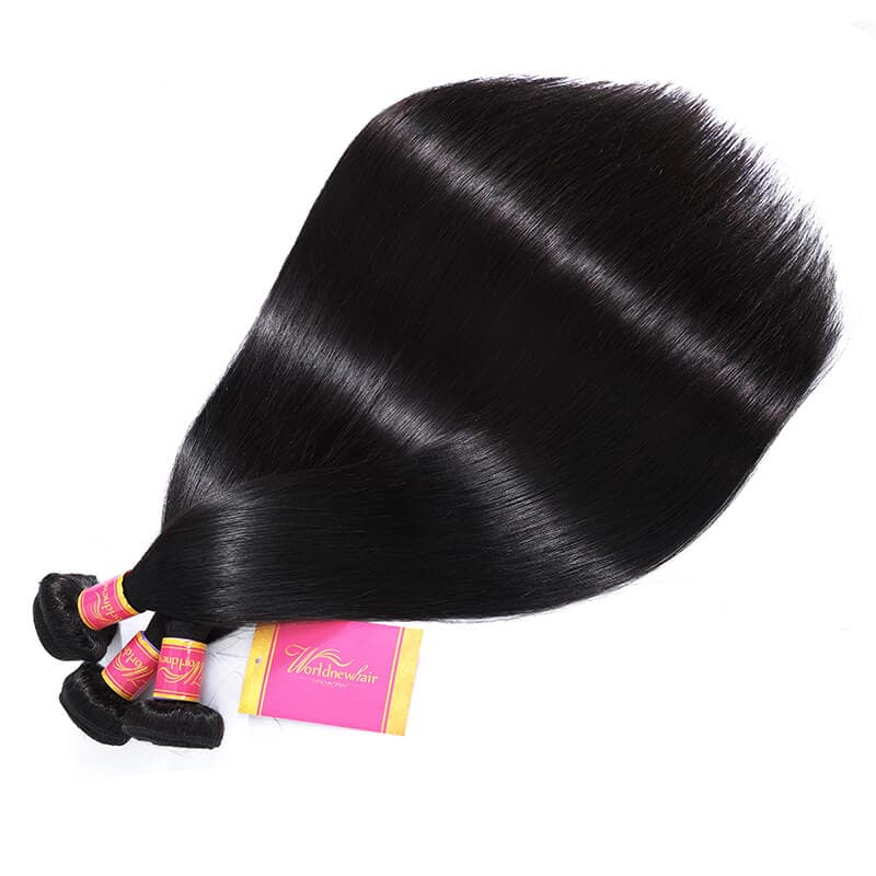 WorldNew Hair Bundles 3 Pcs/pack Hair Brazilian Straight Virgin Hair Weave