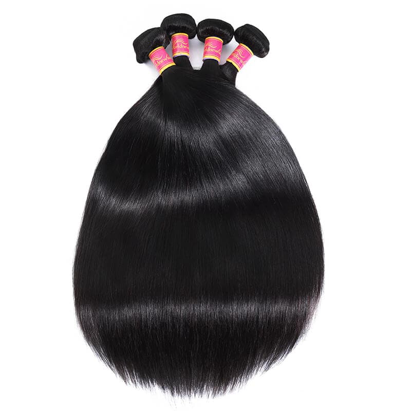 Brazilian Virgin Straight Human Hair Weave 4 Bundles
