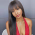 Straight Human Hair 13x4 Lace Front Wigs With Bangs