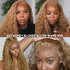 #27 Colored Pre Plucked Water Wave Lace Wig Honey Blonde Human Hair Wigs