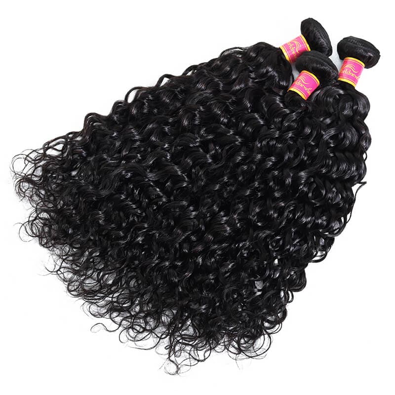 WorldNewHair Brazilian Water Wave Human Hair 4 Bundles Natural Color