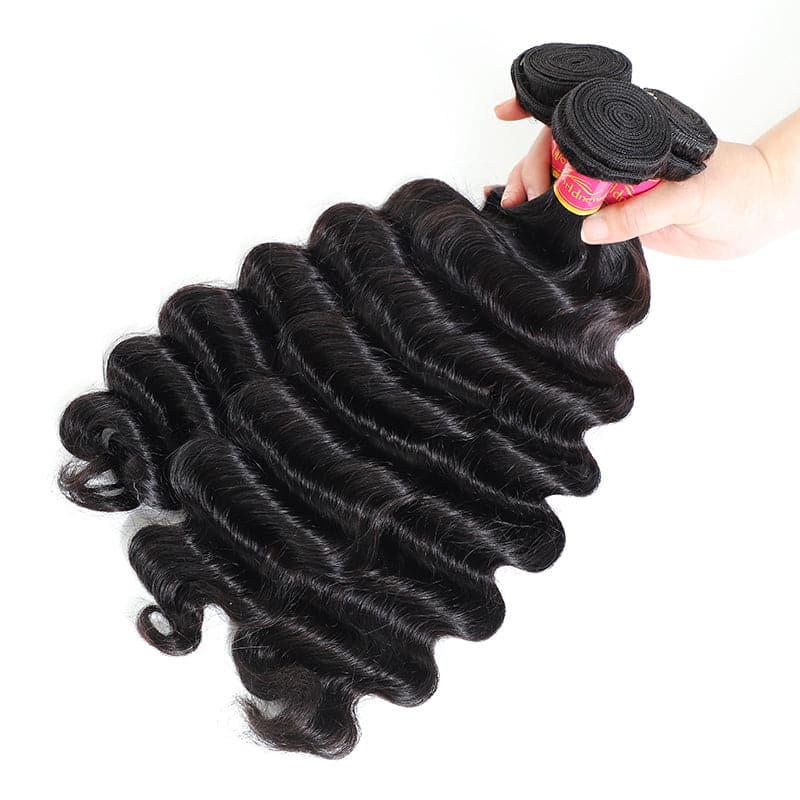 Loose Deep Wave Brazilian Human Virgin Hair Weave 4 Bundles