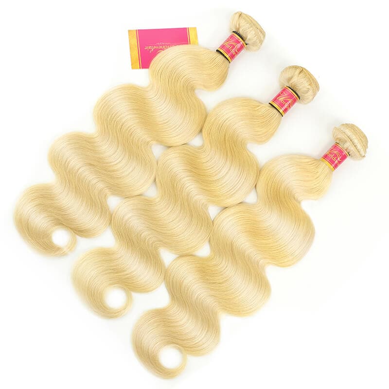 WorldNewHair 613 Blonde Body Wave Brazilian Human Hair 3 Bundles