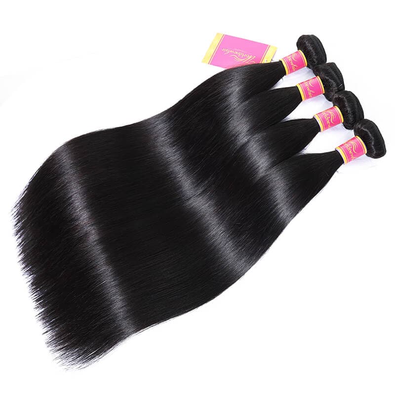 Unprocessed Straight Human Hair 4 Bundles Brazilian Virgin Long Straight Hair Weft