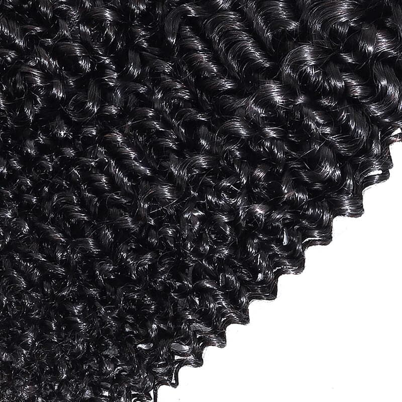 WorldNewHair Curly Hair Weave 100% Human Hair 3 Bundles Natural Color