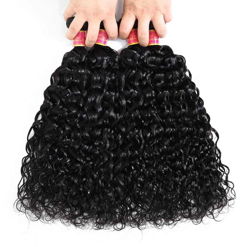 WorldNewHair 4 Bundles Water Wave Virgin Human Hair Bundles Deal