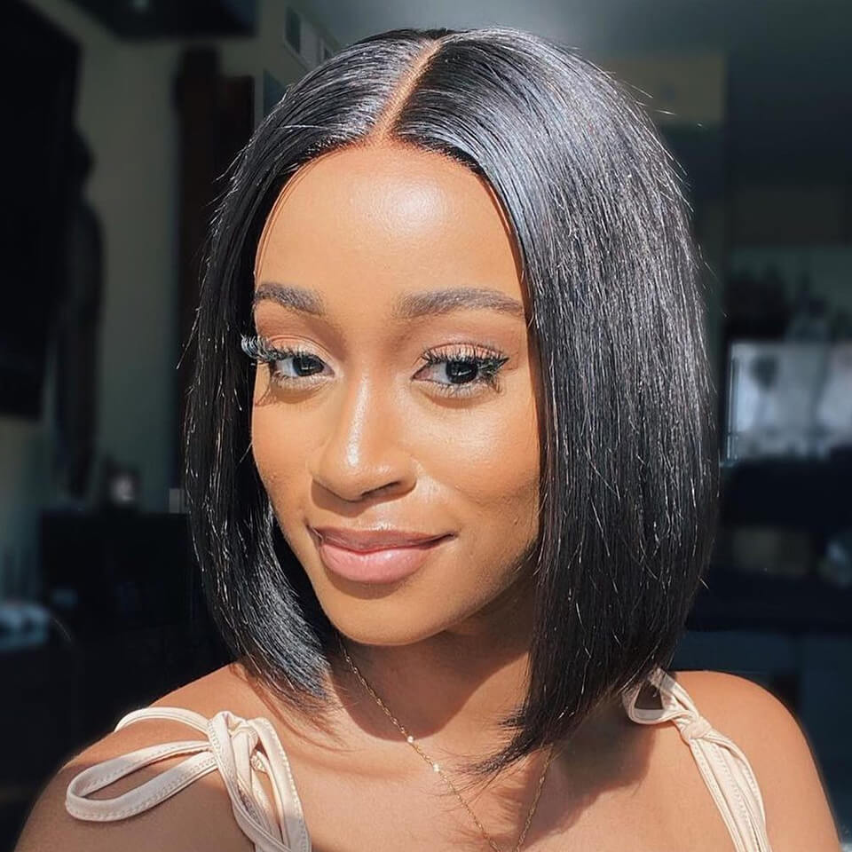 Short Straight Bob Wigs Virgin Human Hair 13x4 Lace Front Wigs With Baby Hair