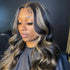 Balayage Body Wave Highlights #1B/27 Piano Color Honey Blonde Highlights Lace Front Wigs