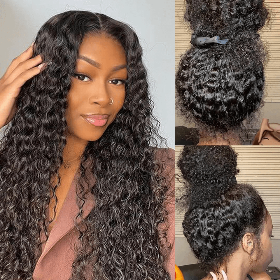 Curly 360 Lace Frontal Wig Pre Plucked Human Hair Wigs