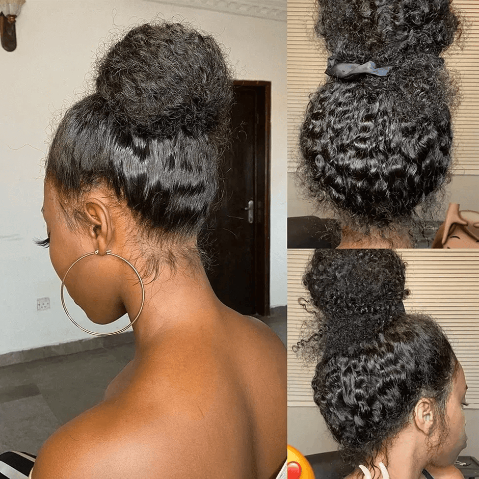 Kinky Curly Human Hair Wig with Precision Cut Bangs main image 0