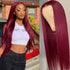 Burgundy 99j color 7x4 Lace Wigs Straight Pre Plucked Glueless Human Hair Wig