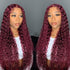 Burgundy 99J Curly 5x5 Glueless HD Lace Wigs Pre-Cut and Pre plucked Human Hair Lace Wig