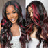 Highlights blond and red color body wave 13x4 HD lace front wigs