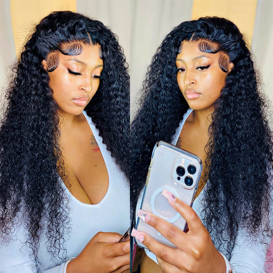 Jerry Curly HD 13x4 Lace Front Wig Thick Curly Hair Glueless Wigs