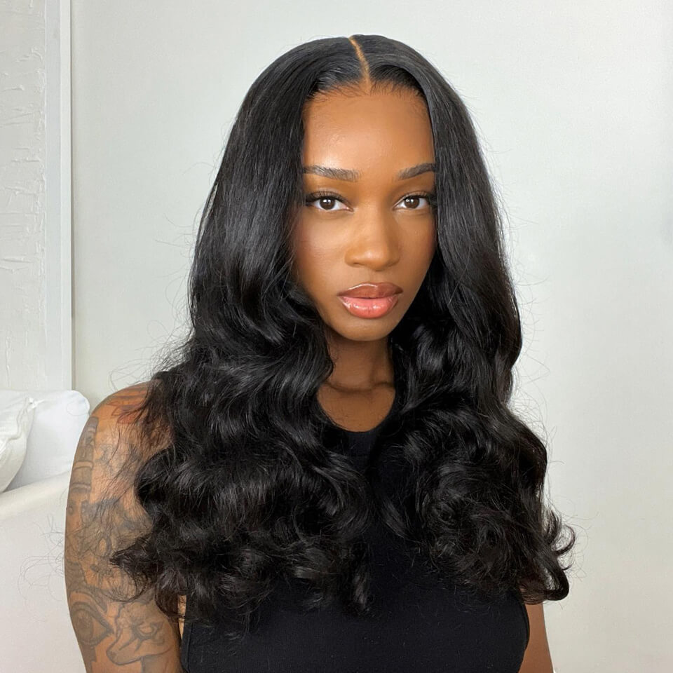 Wear And Go Ocean Wave Glueless HD Lace Wig 5x5 Pre-Cut Human Hair Wigs Pre Plucked Hairline