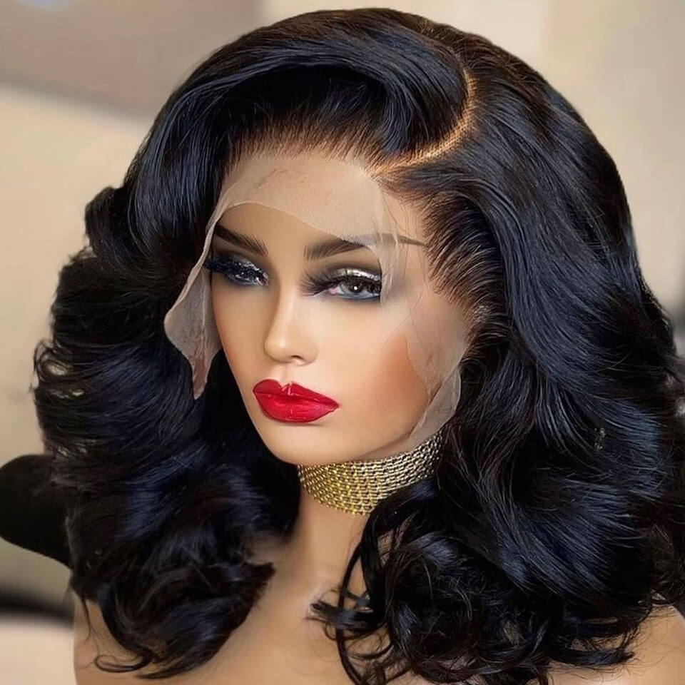 Body Wave Bob Wig 13x4 Lace Front Wigs Human Hair HD Lace Pre Plucked With Baby Hair