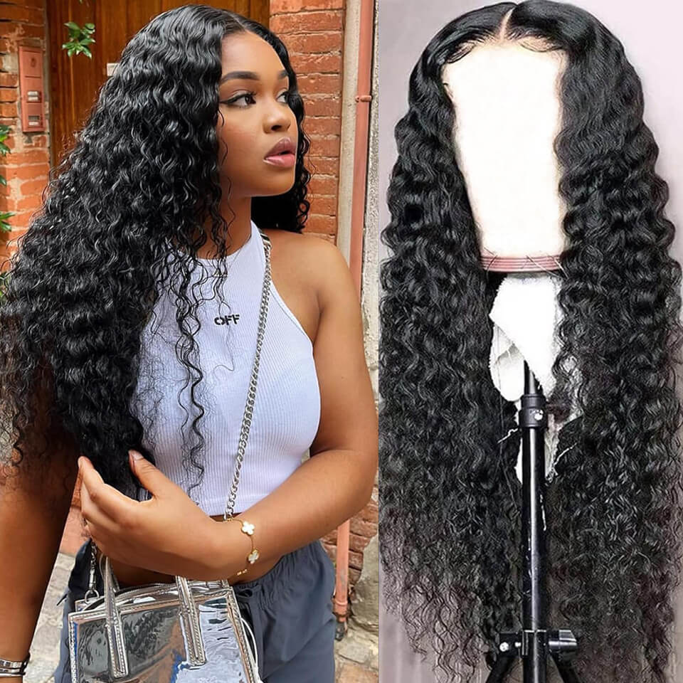 Deep Wave Wear & Go Glueless HD 5x5 Lace Wig Pre-Cut Pre Plucked Human Hair Wigs