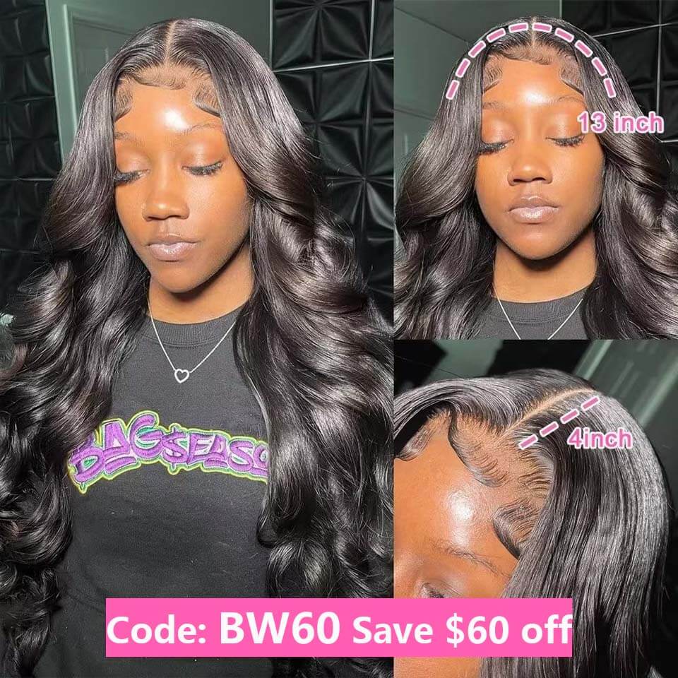 Flash Sale Body Wave 13x4 Lace Front Wig Human Hair Pre Pluck HD Lace Wigs