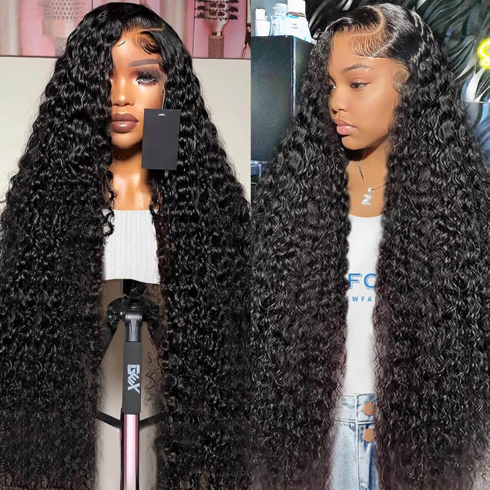 New In 9x6 glueless wear go wig deep wave human hair HD pre cut pre plucked lace wig