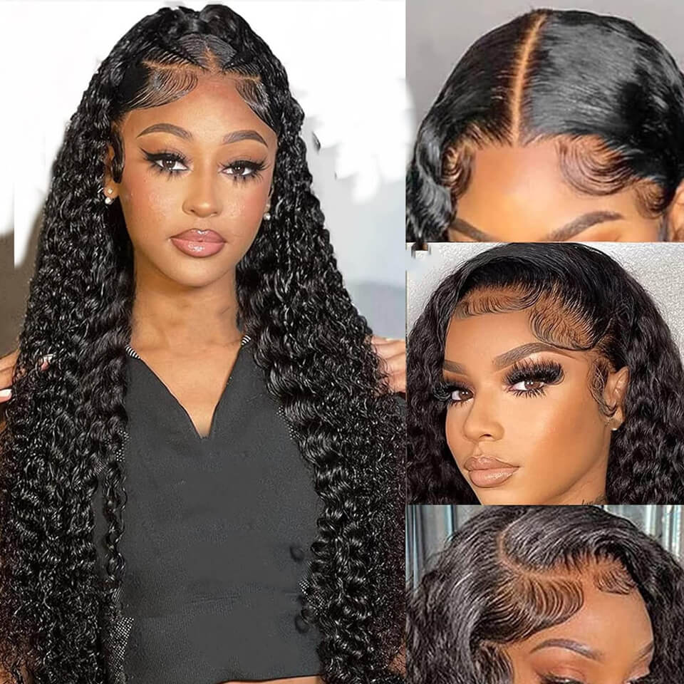 New In 9x6 glueless wear go wig deep wave human hair HD pre cut pre plucked lace wig