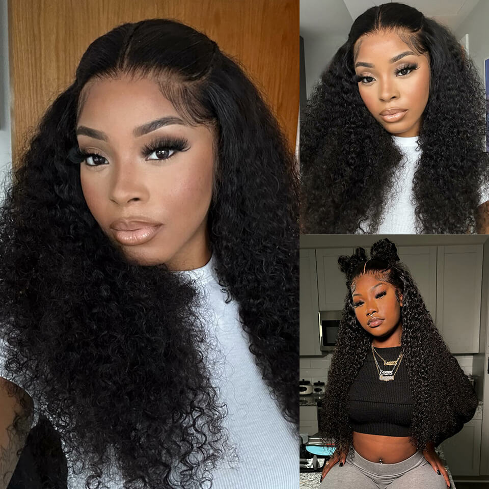 9x6 glueless wigs Jerry Curly human hair HD pre cut pre plucked lace front wig